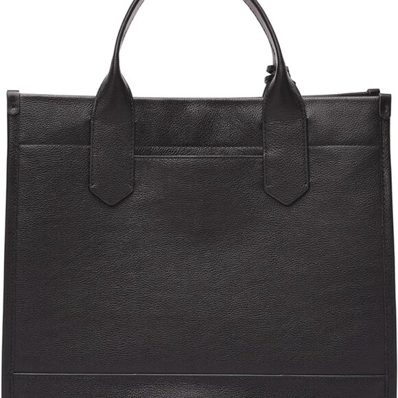 Fossil Leather Tote Black with Multiple Pockets - Picture 3 of 4